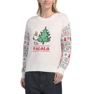 PEANUTS Cloud Dancer Crew Neck Snoopy Sweater